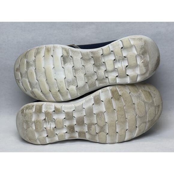 Skechers Go Walk Lite Boat Shoes Womens Shoes Size 6.5 Dark Blue Tan Air Cooled - Picture 9 of 11